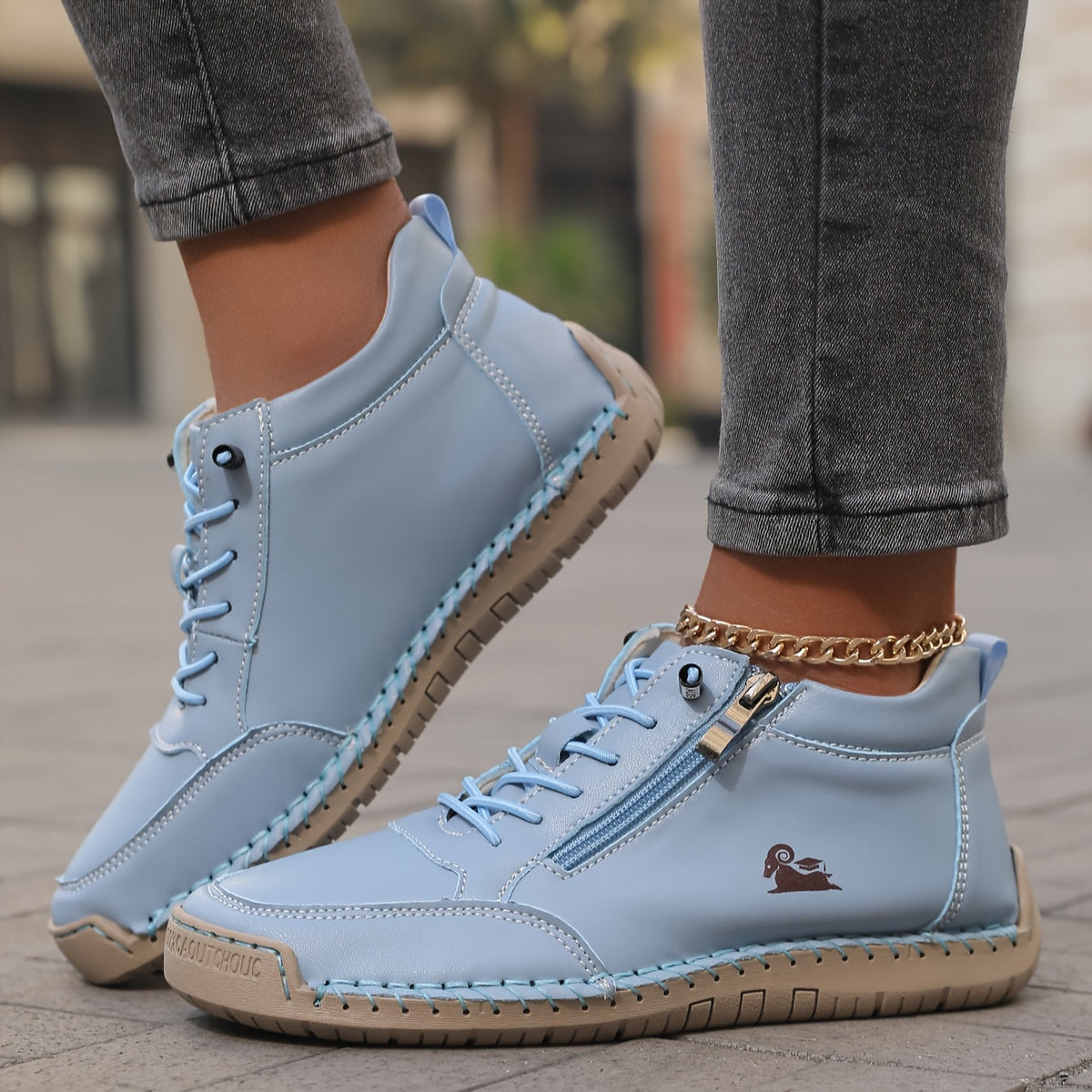 Women's Comfortable Lace-Up Ankle Sneakers