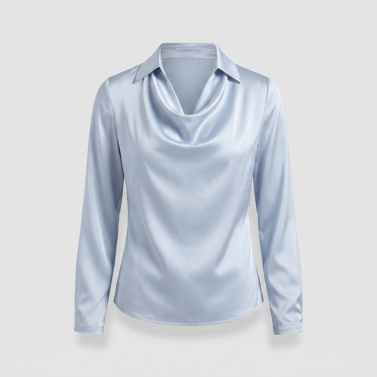 Women's Floral Print Cowl Neck Satin Blouse