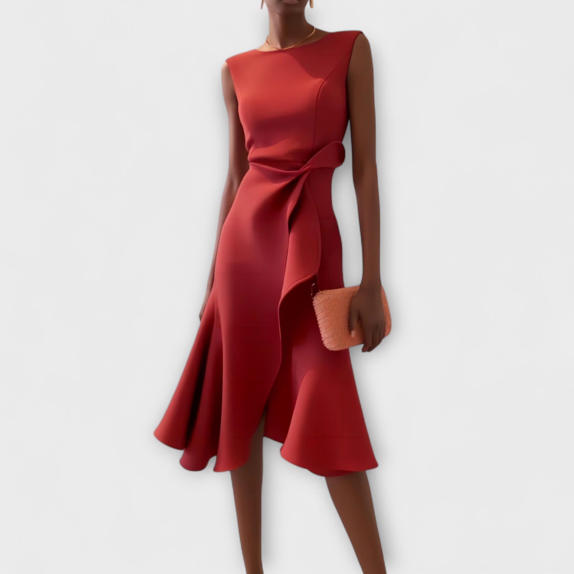 Robe Midi Asymétrique Drapée Sheila pour Femme