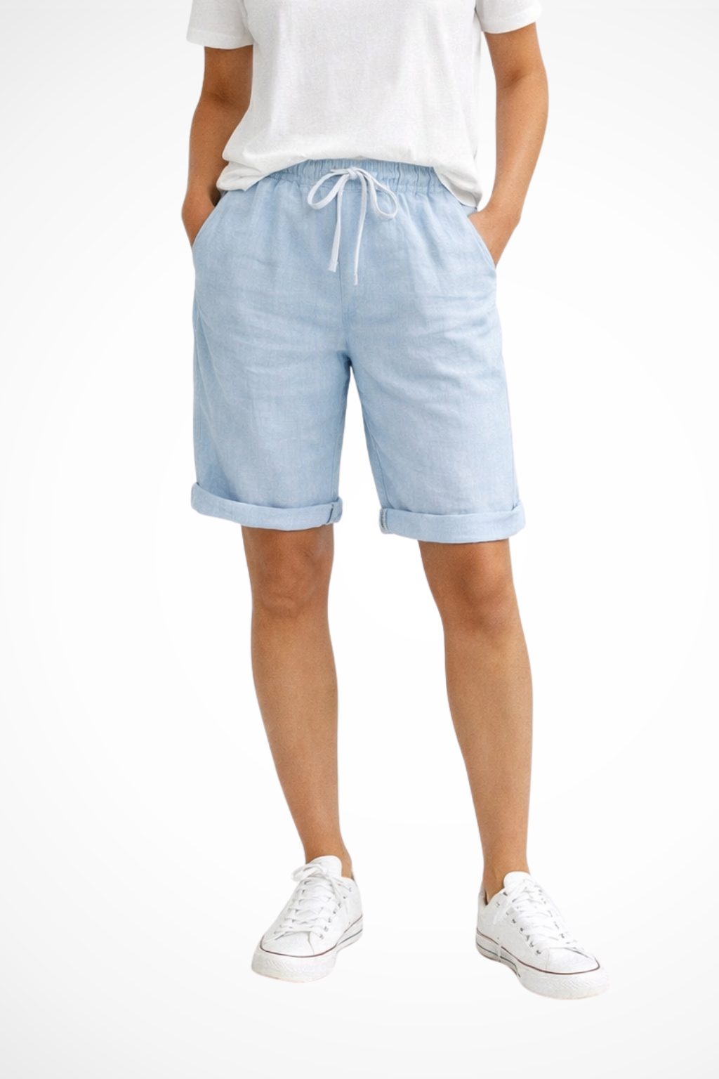 Pantalon Capri en lin pour femme, coupe décontractée