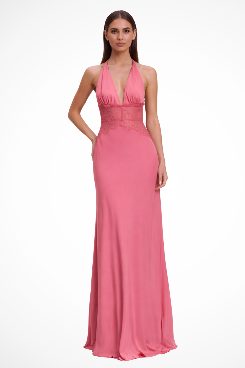 Elegant Women’s Halter Neck Backless Maxi Wedding Guest Dress