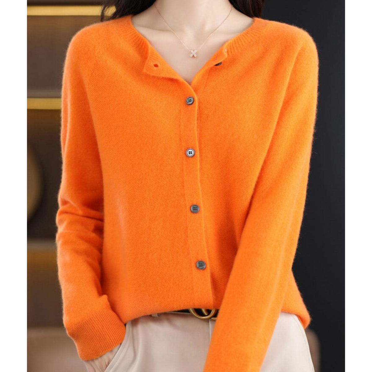 Cardigan en maille doux à manches longues pour femme