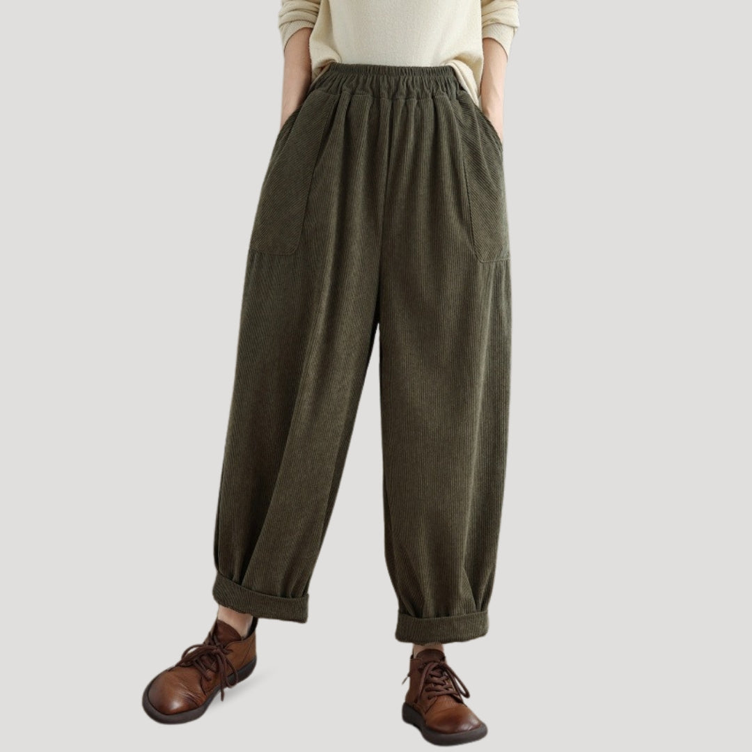 Chic Corduroy Wide-Leg Pants for Effortless Style