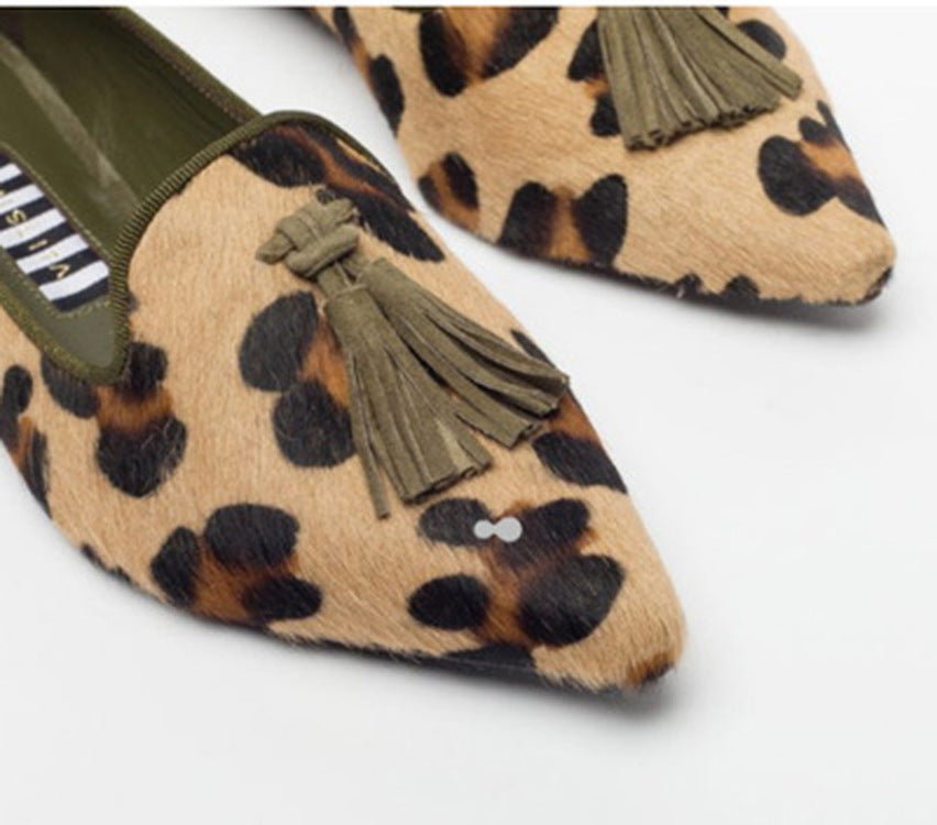 Women’s Leopard Print Tassel Slip-On Loafers