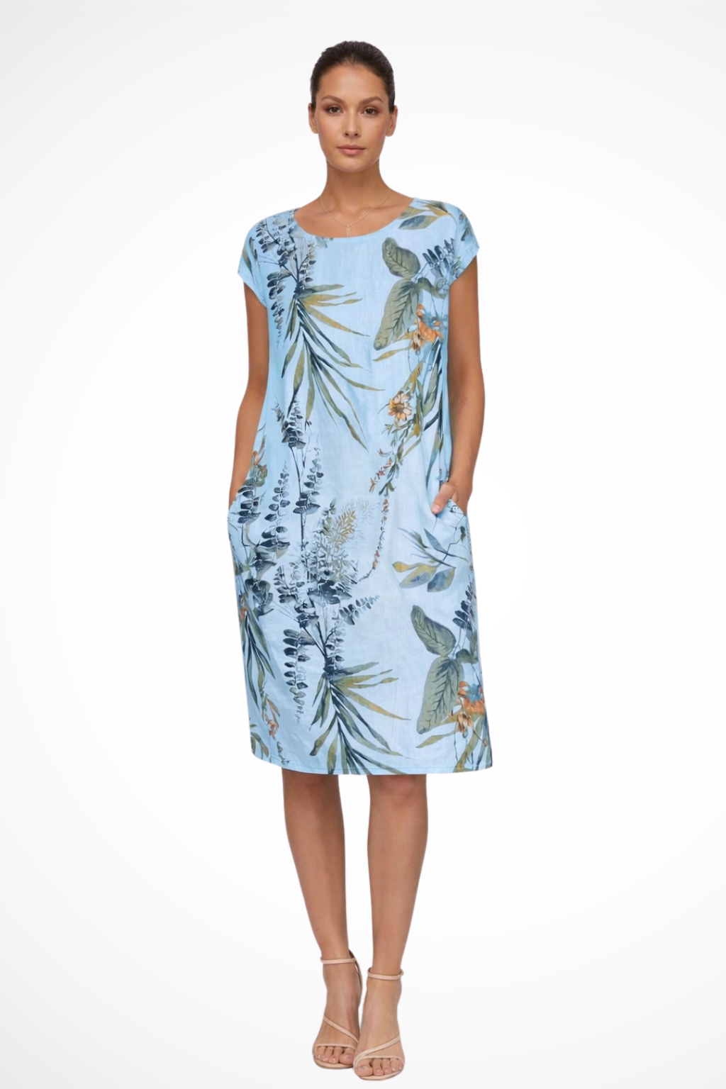 Robe d'été femme coupe décontractée avec imprimé botanique