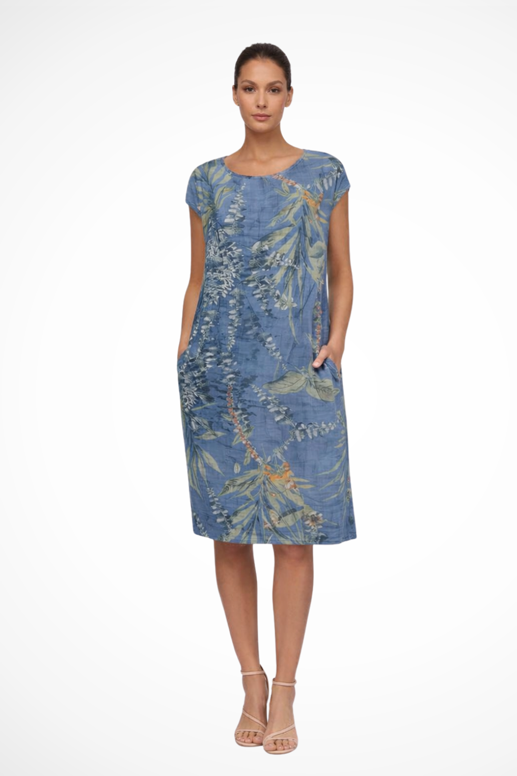 Robe d'été femme coupe décontractée avec imprimé botanique