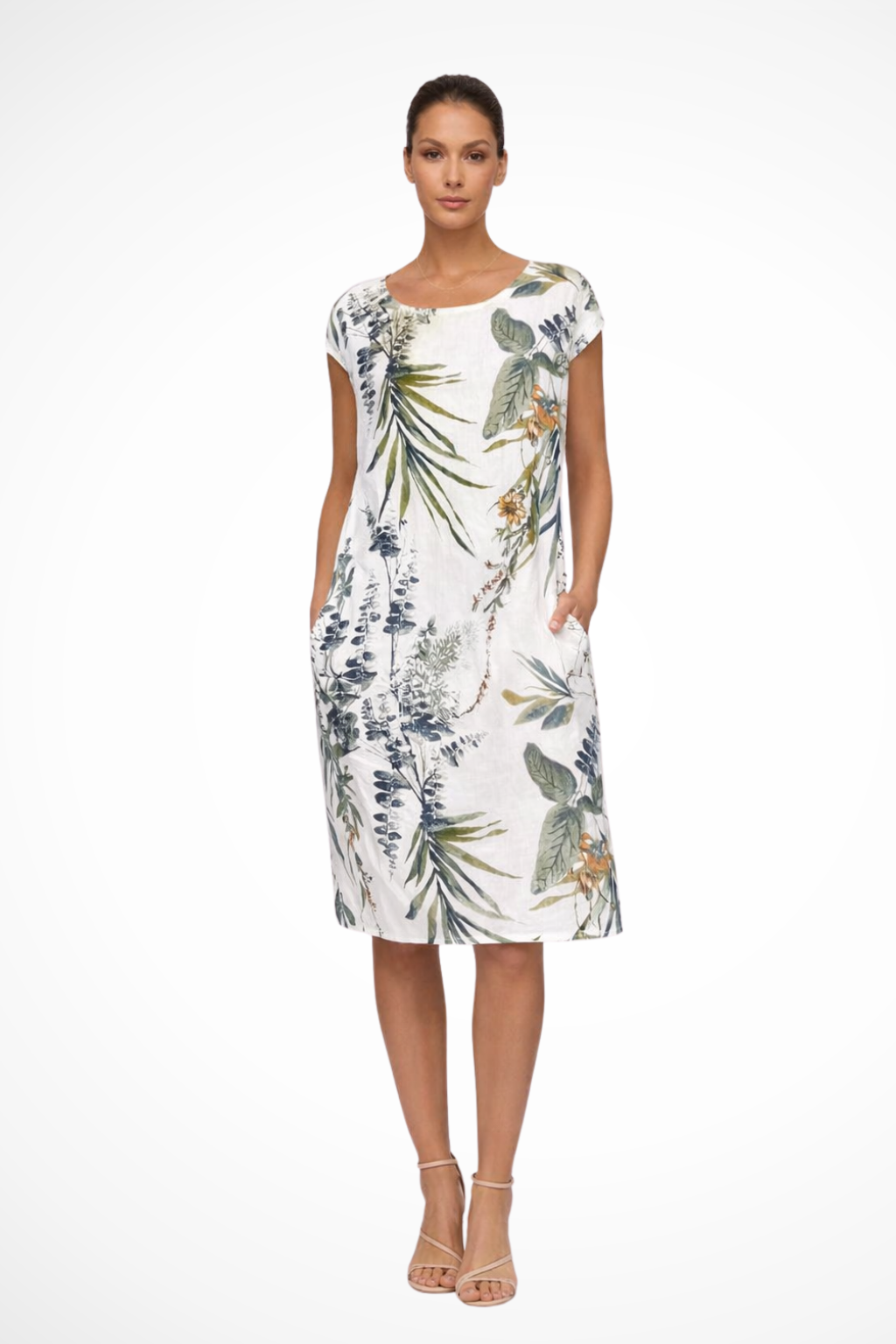 Robe d'été femme coupe décontractée avec imprimé botanique