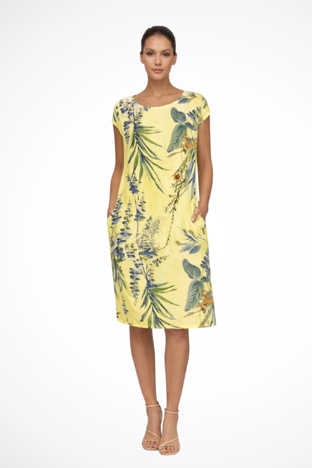 Robe d'été femme coupe décontractée avec imprimé botanique