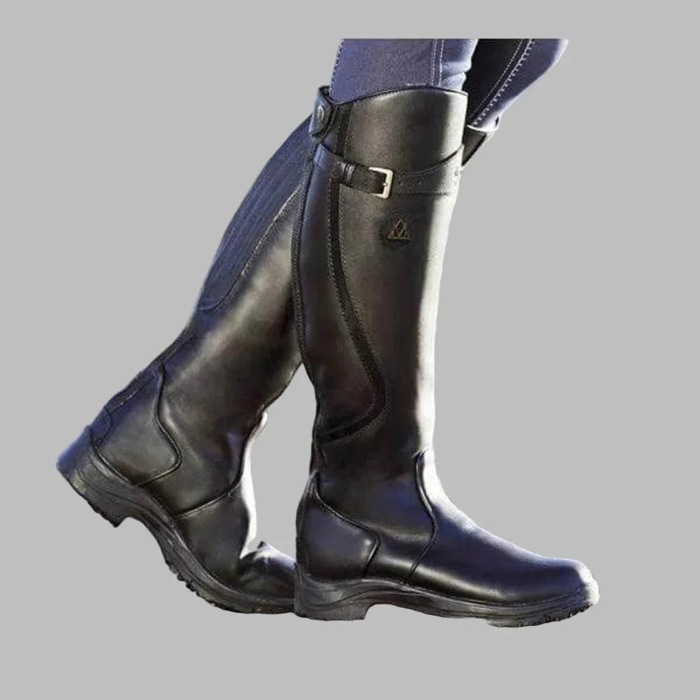 Women’s Knee-High Riding Boots with Buckle Detail
