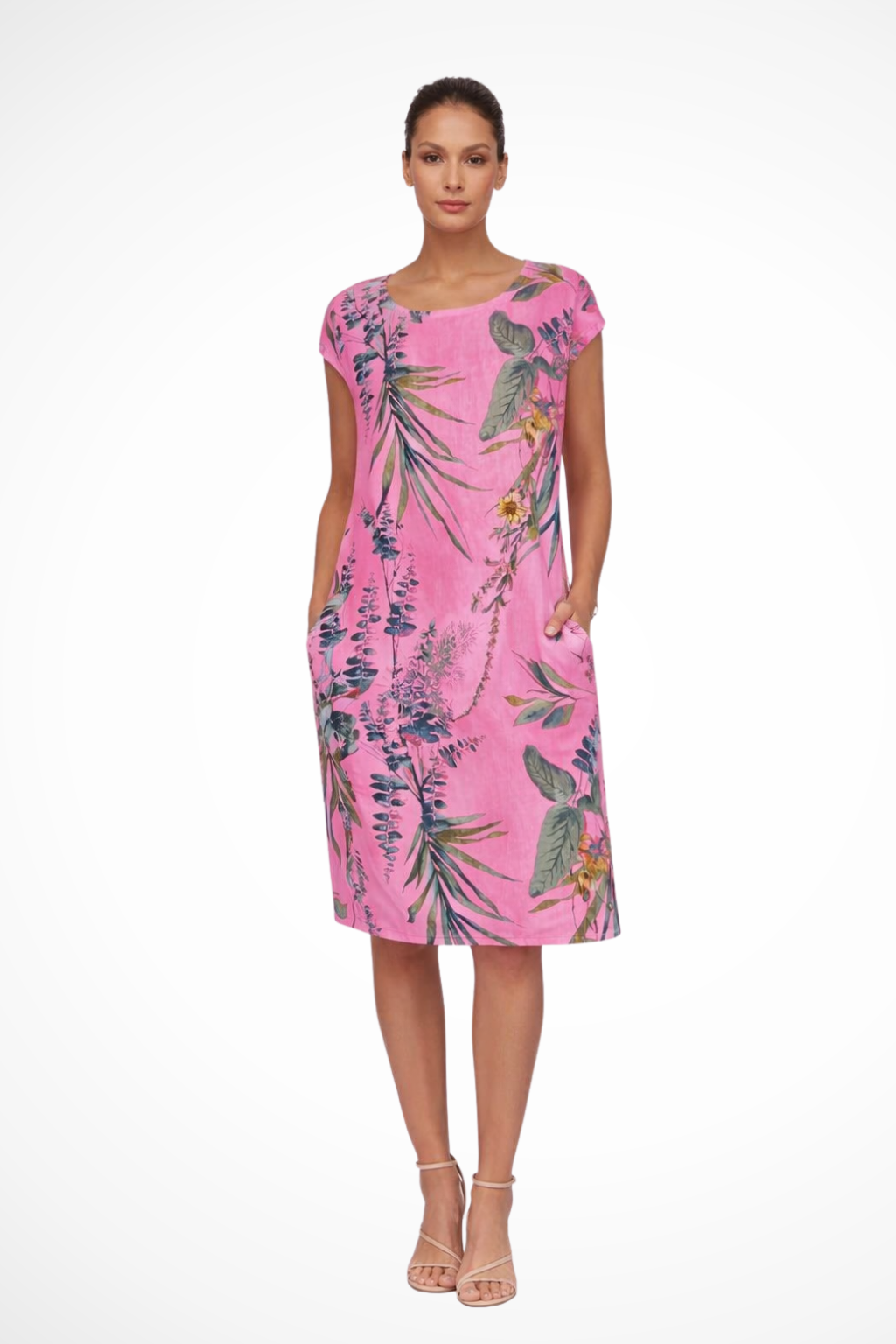 Robe d'été femme coupe décontractée avec imprimé botanique