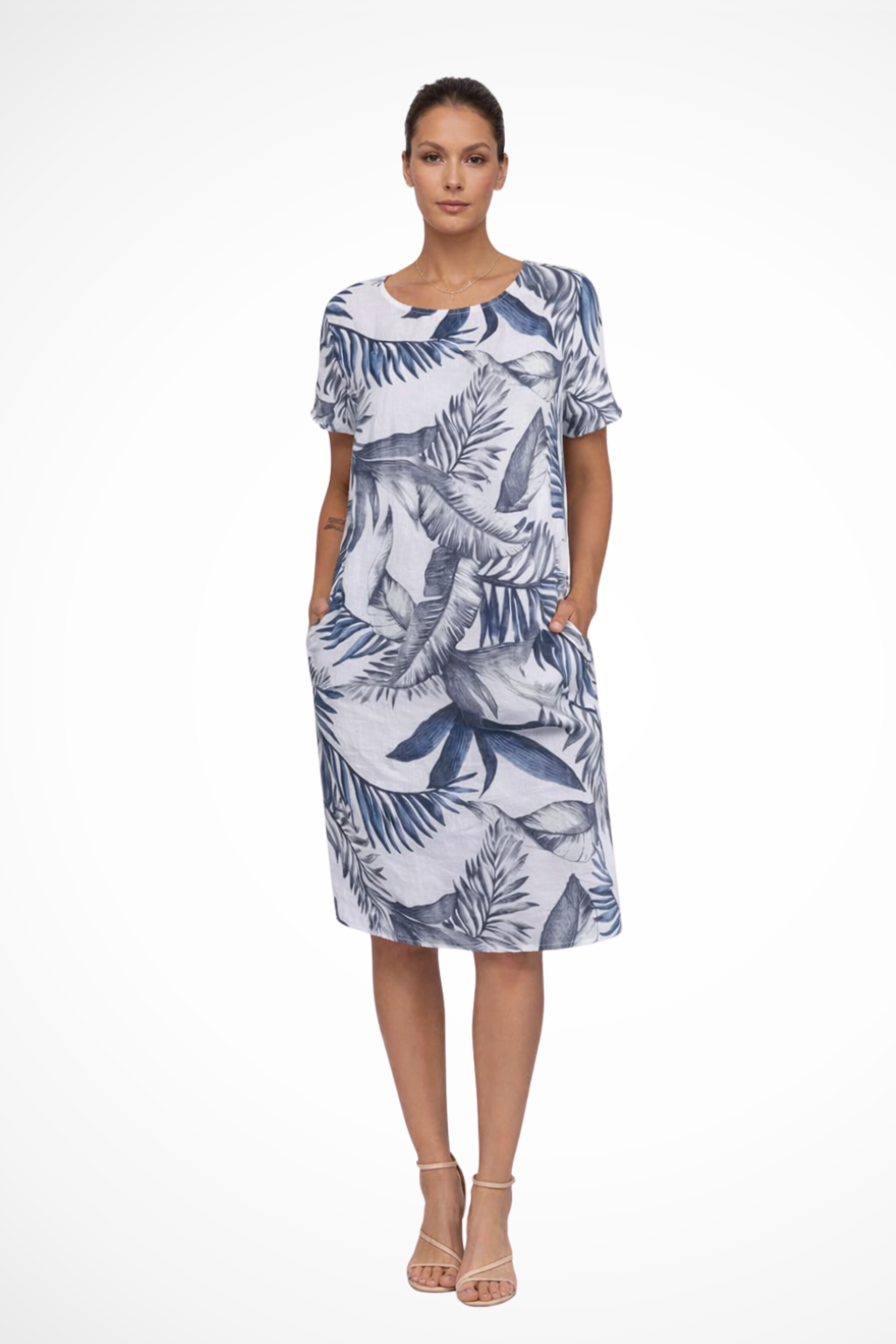 Robe d'été femme coupe décontractée avec imprimé botanique