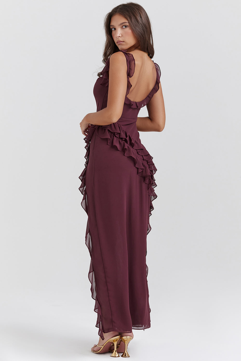 Robe midi à volants Ariella pour femme - Élégante et flatteuse