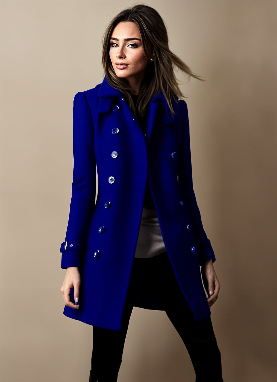 Women’s Double-Breasted Tailored Long Coat
