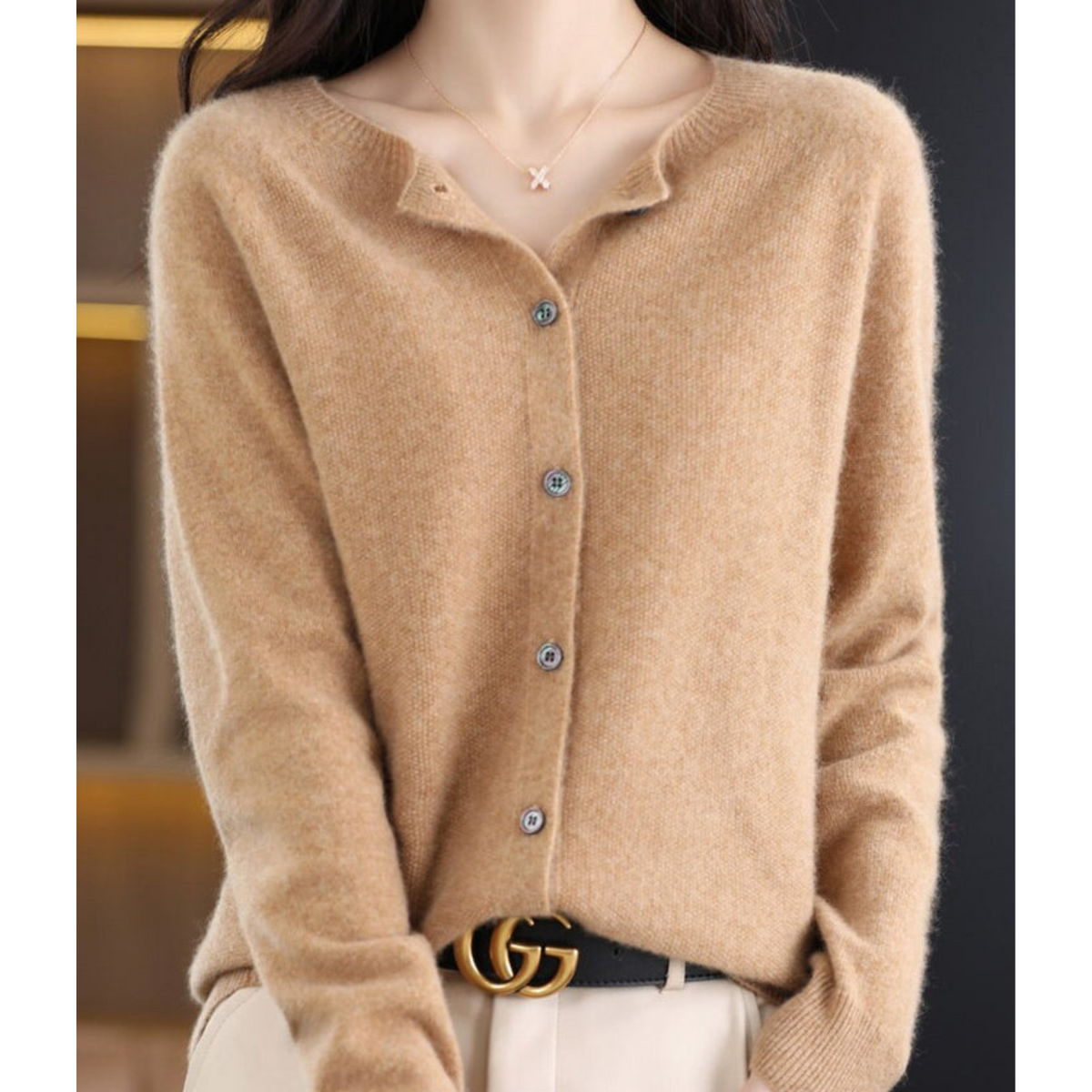 Women’s Long Sleeve V-Neck Soft Knit Sweater