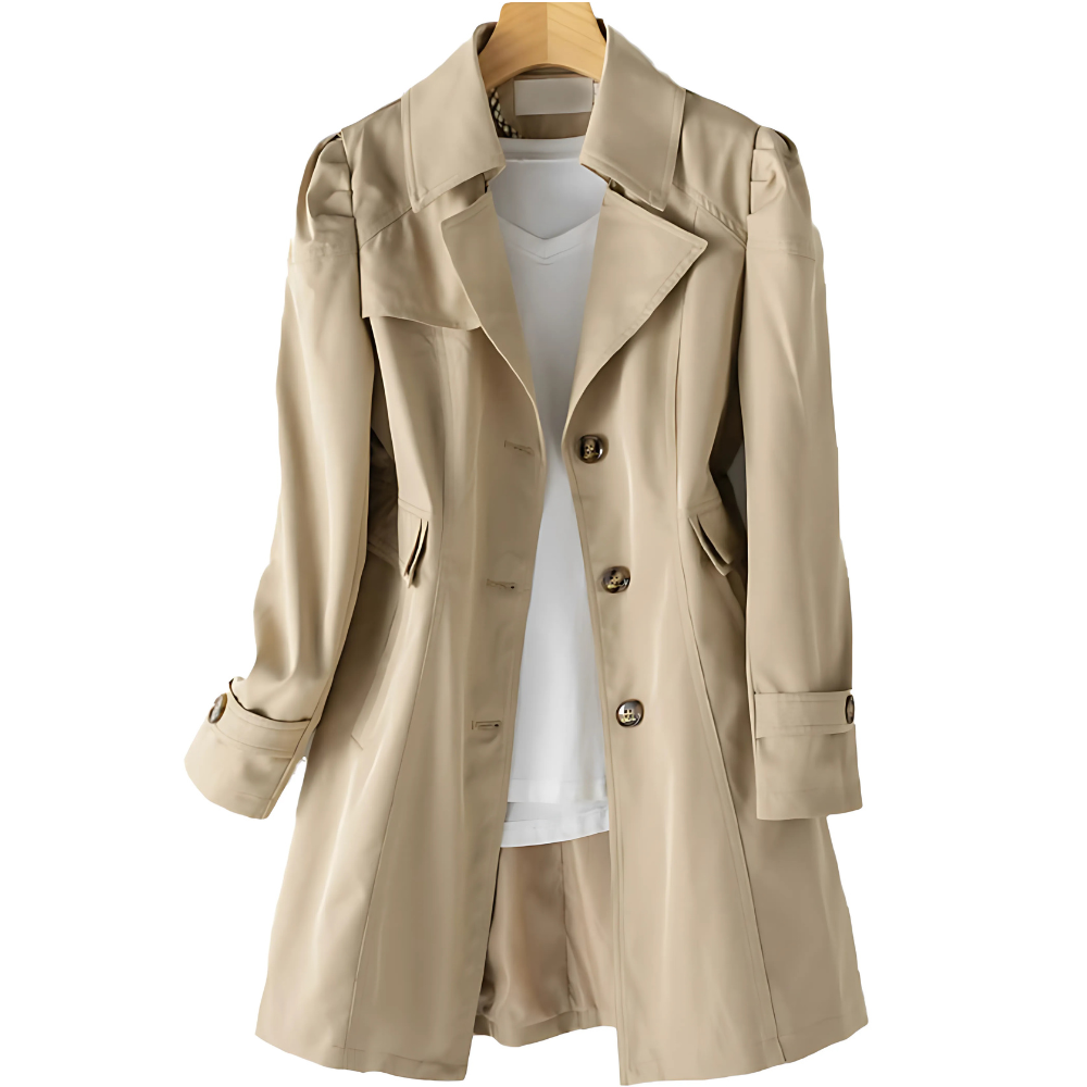 Women's Tailored Button Front Trench Coat