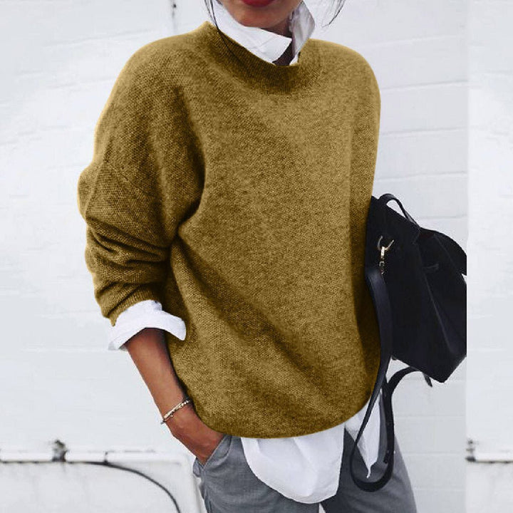 Women's Oversized Crew Neck Soft Knit Sweater