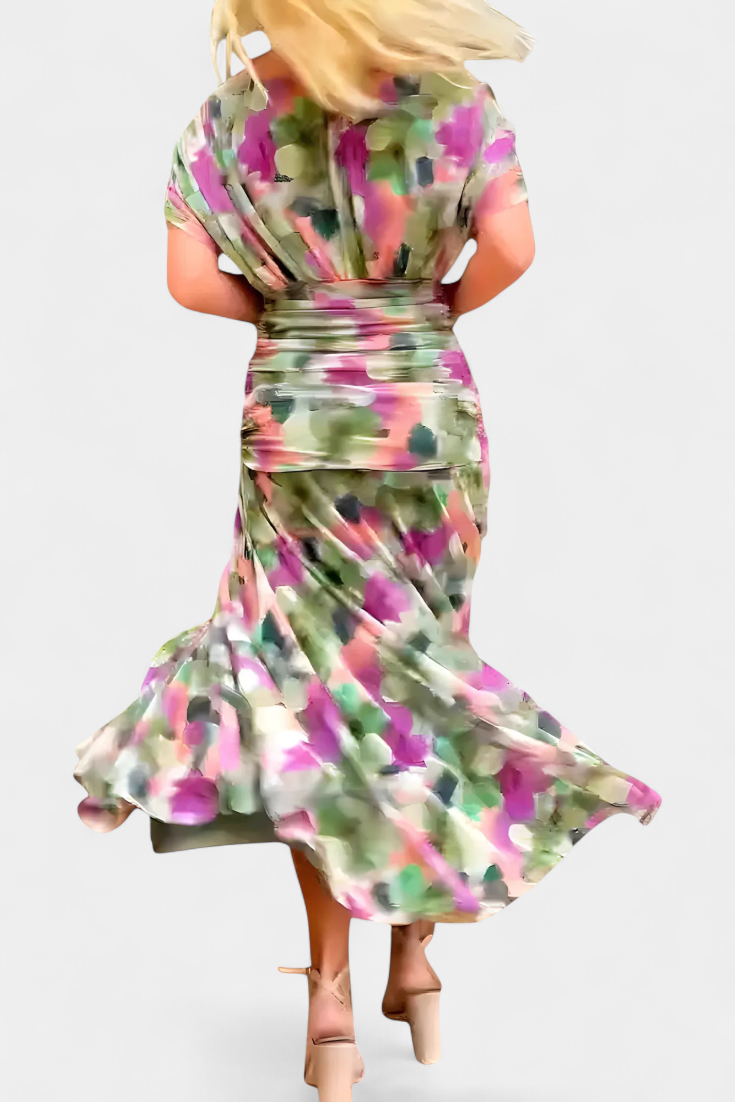 Women's Elegant Off-Shoulder Chiffon Maxi Dress