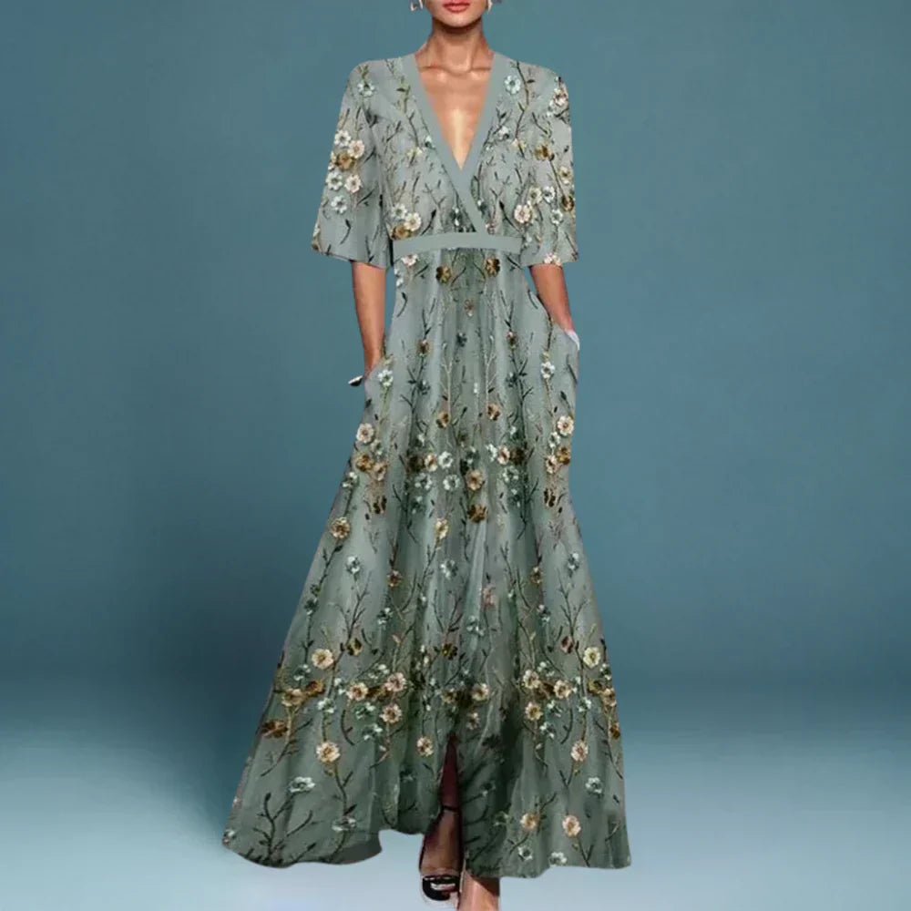 Robe longue élégante fleurie pour femme