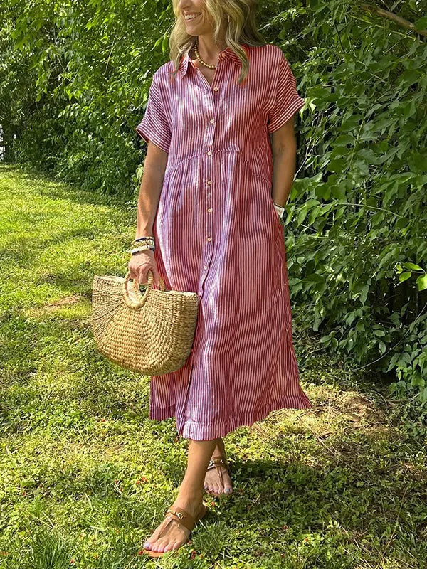 Wendy Pinstripe Shirt Dress for Women
