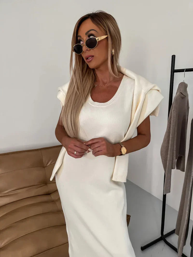 Women’s Turtleneck Knit Top & Midi Dress Co-Ord Set