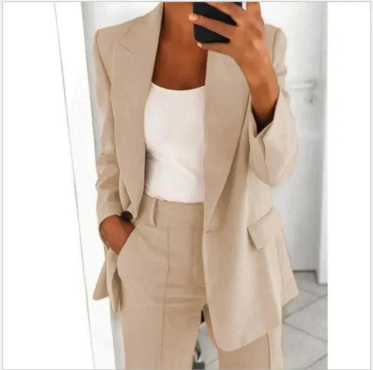 Women's Tailored Blazer & Trouser Two-Piece Suit Set