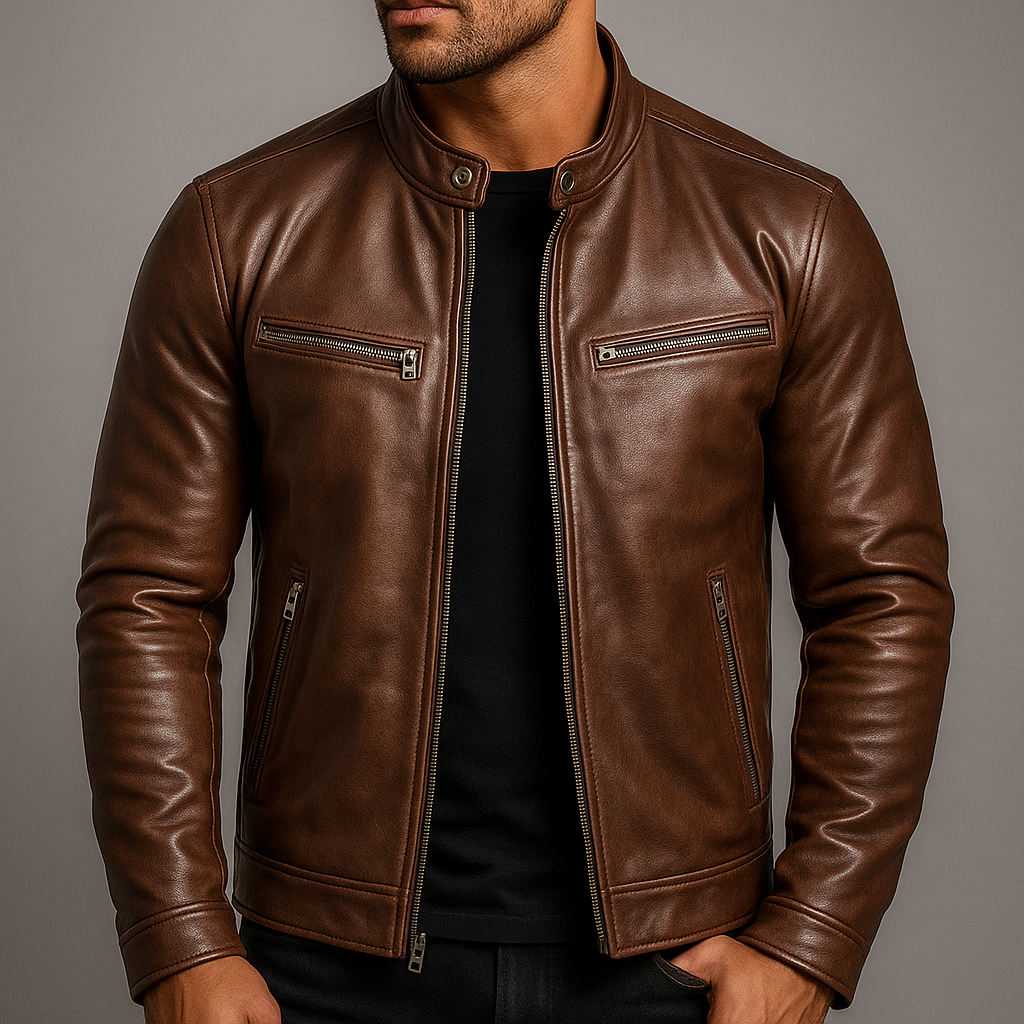 Men’s Classic Motorcycle Leather Jacket