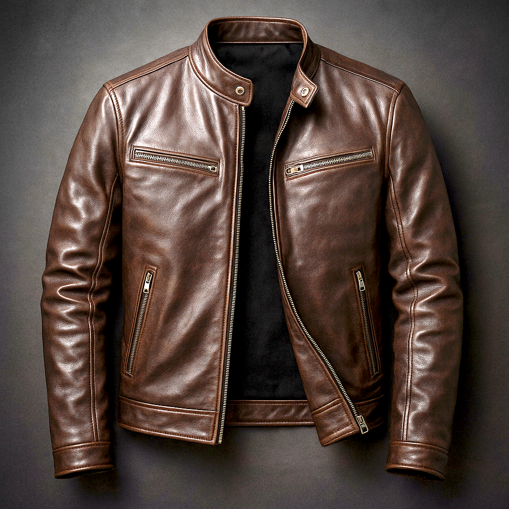 Men’s Classic Motorcycle Leather Jacket