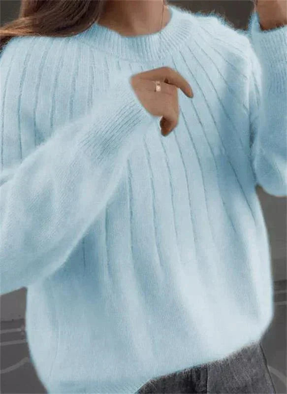 Women's Ribbed Crew Neck Sweater