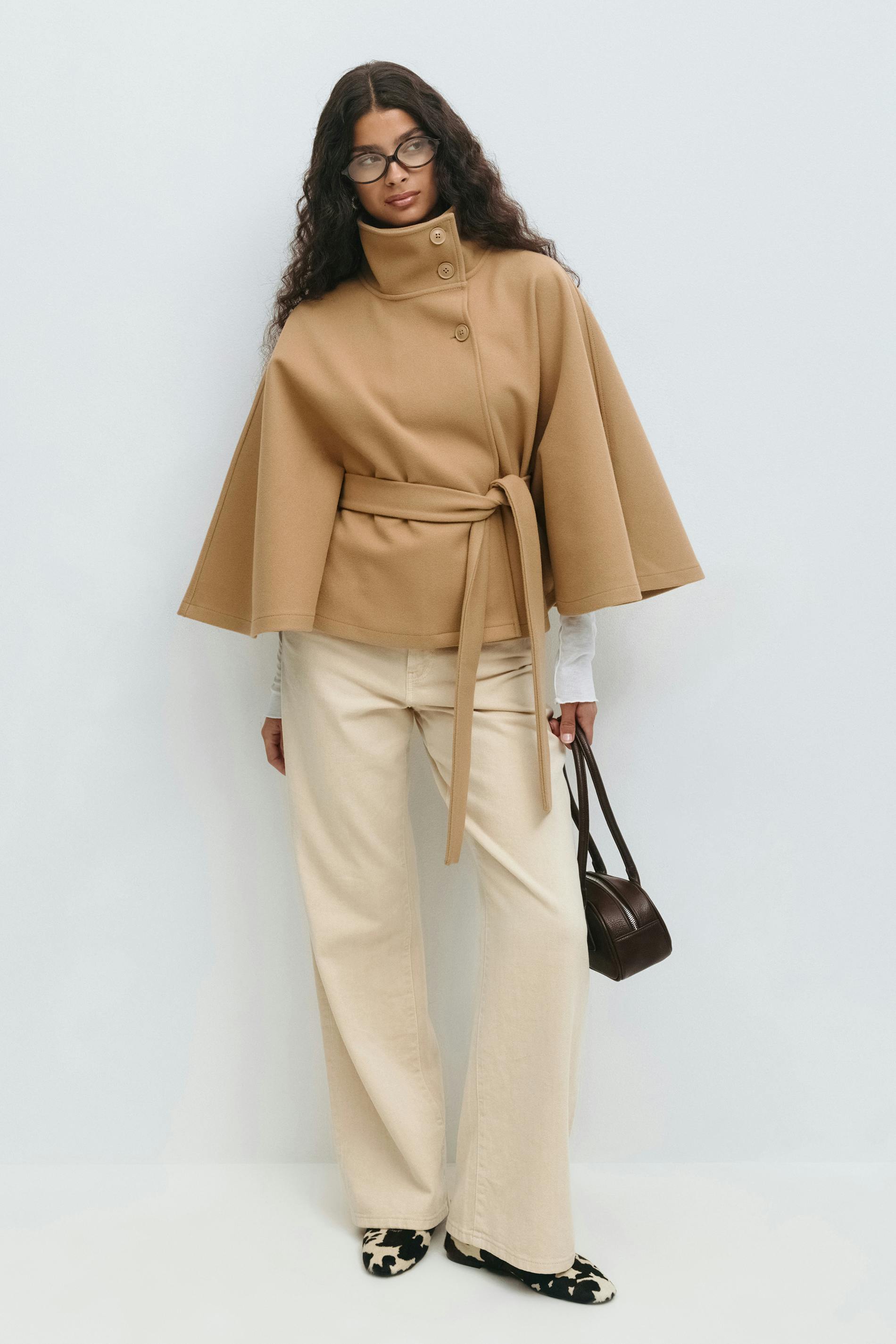 Women's Belted Cape Coat