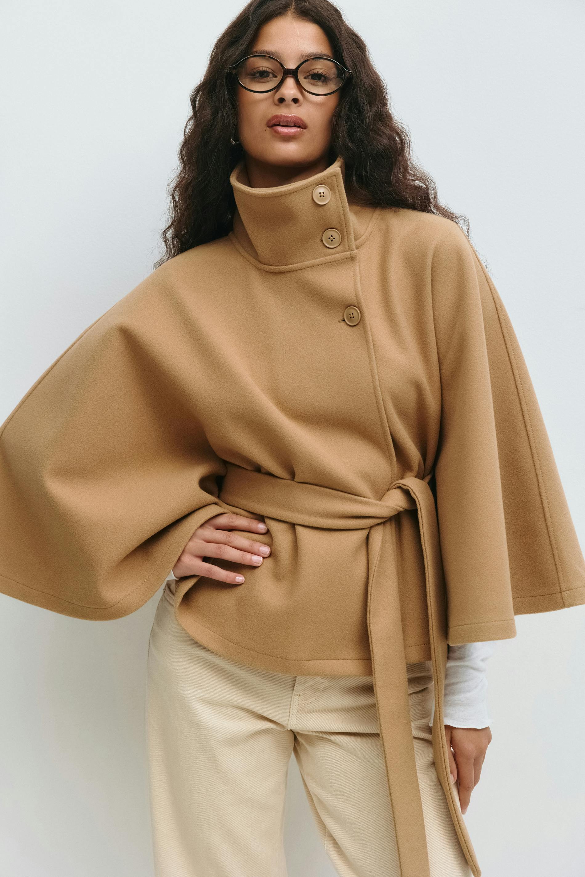 Women's Belted Cape Coat