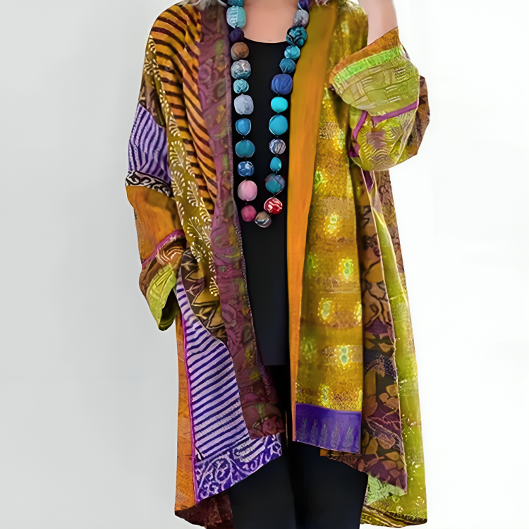 Women's Bohemian Open-Front Kimono Cardigan