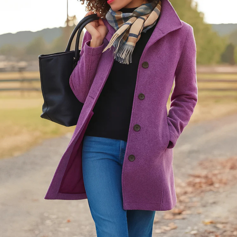 Women's Classic Button Coat Tailored Fit