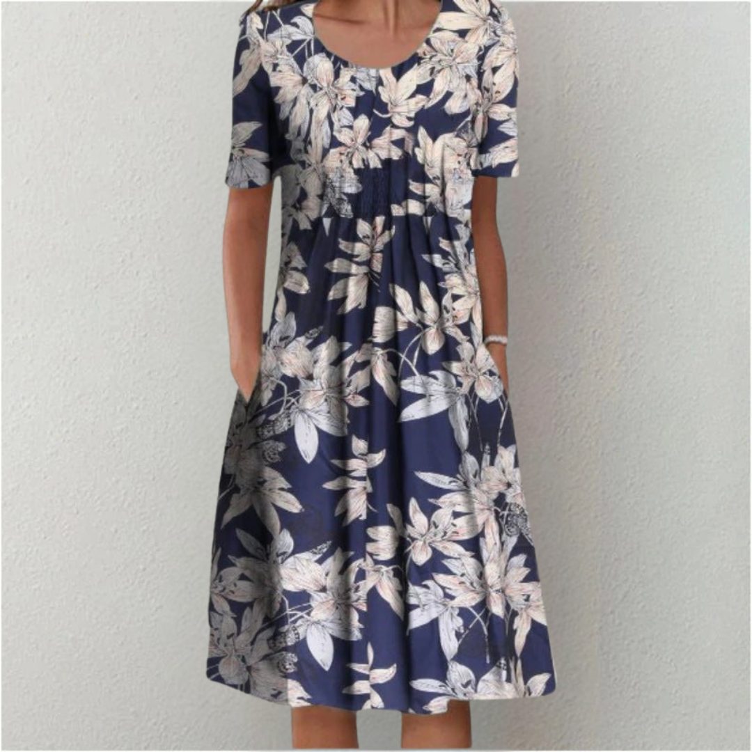 Women's Casual Floral Style Print Midi Dress