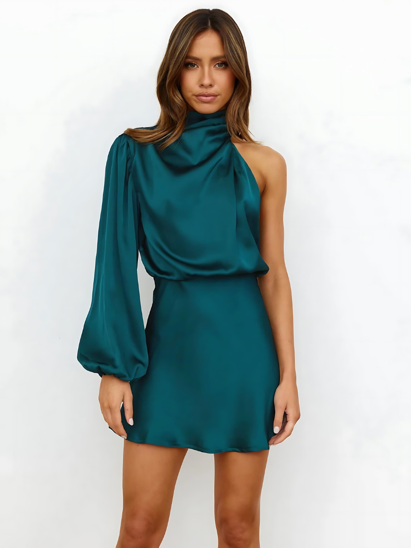Robe de soirée élégante en satin à une épaule