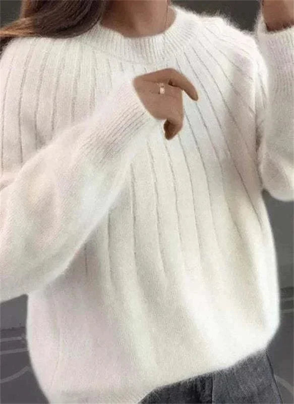 Women's Ribbed Crew Neck Sweater