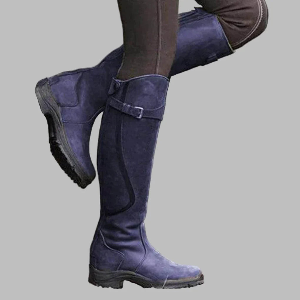 Women’s Knee-High Riding Boots with Buckle Detail