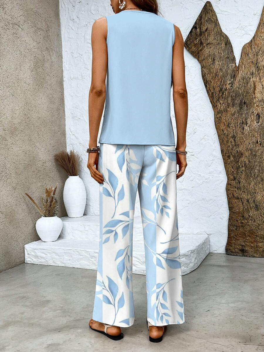 Ensemble décontracté assorti pour femme Pantalon fluide et débardeur