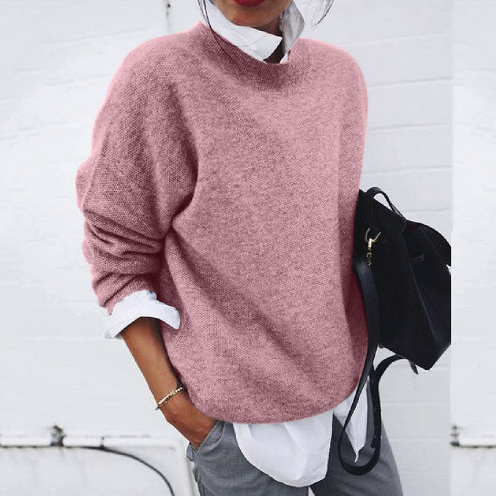 Women's Oversized Crew Neck Soft Knit Sweater