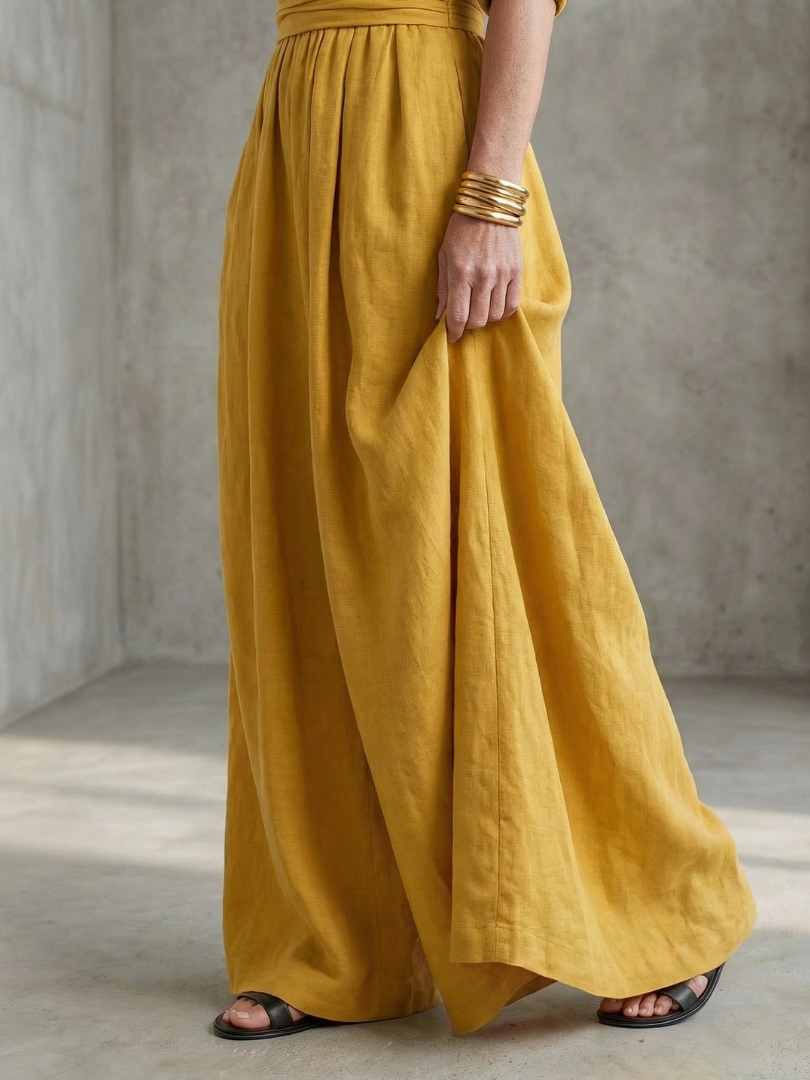 Combinaison large pour femme avec col en V croisé