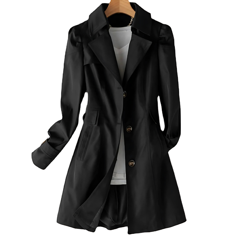 Women's Tailored Button Front Trench Coat