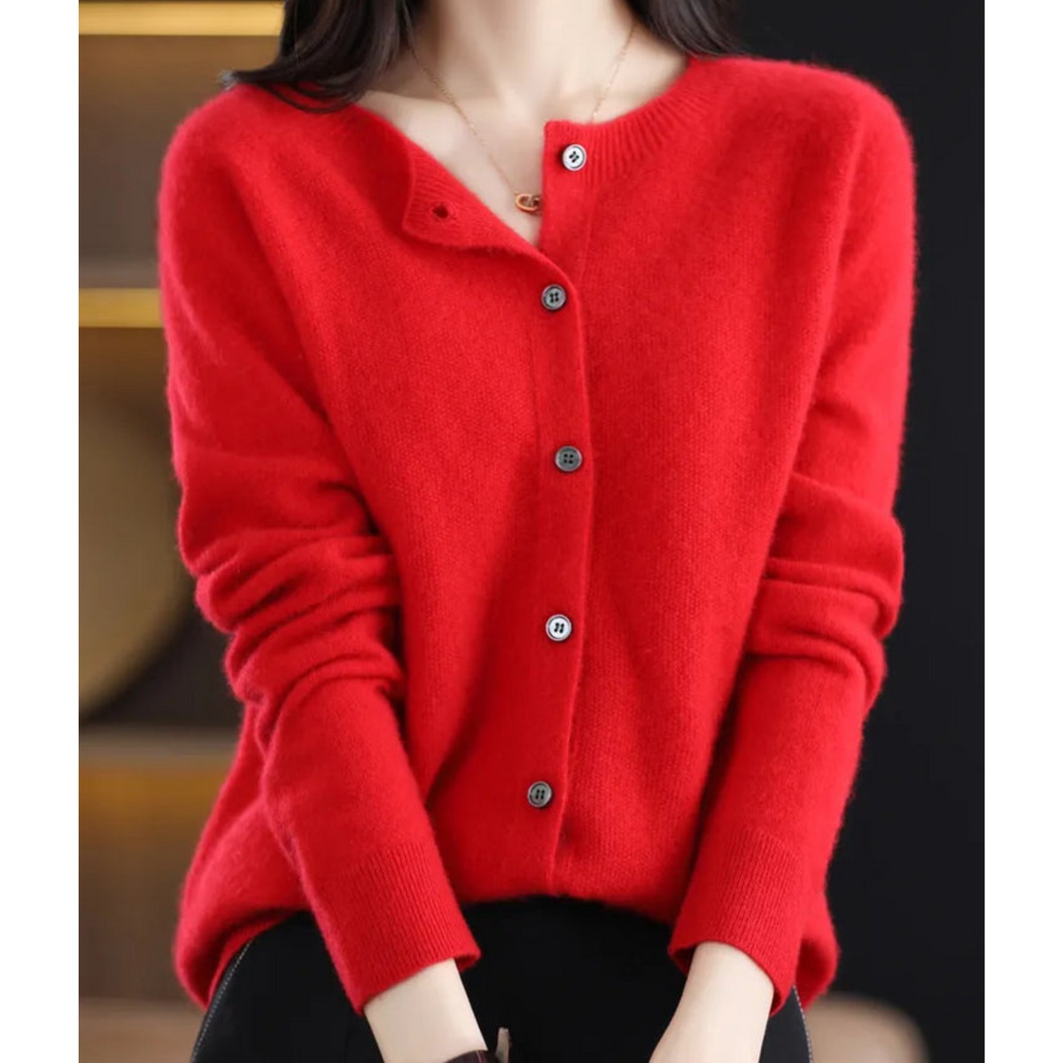 Cardigan en maille doux à manches longues pour femme