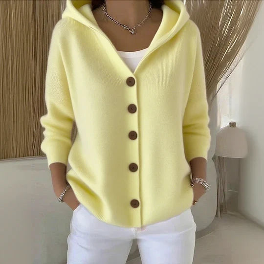 Women's Hooded Long Sleeve A-Line Cardigan