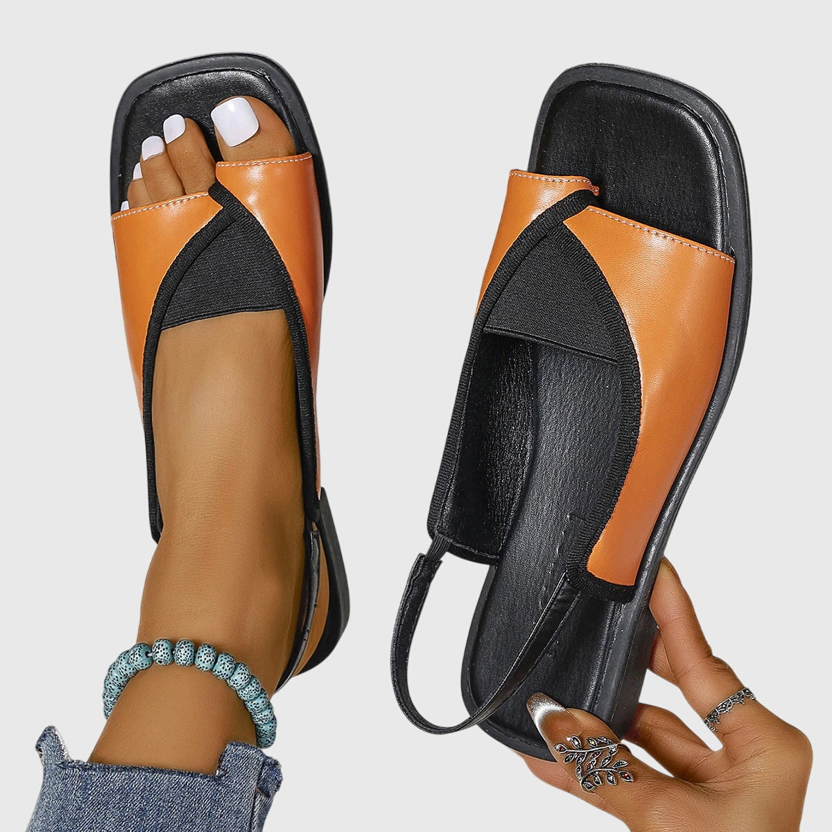 Sandales orthopédiques à bride arrière pour femmes avec soutien de la voûte plantaire