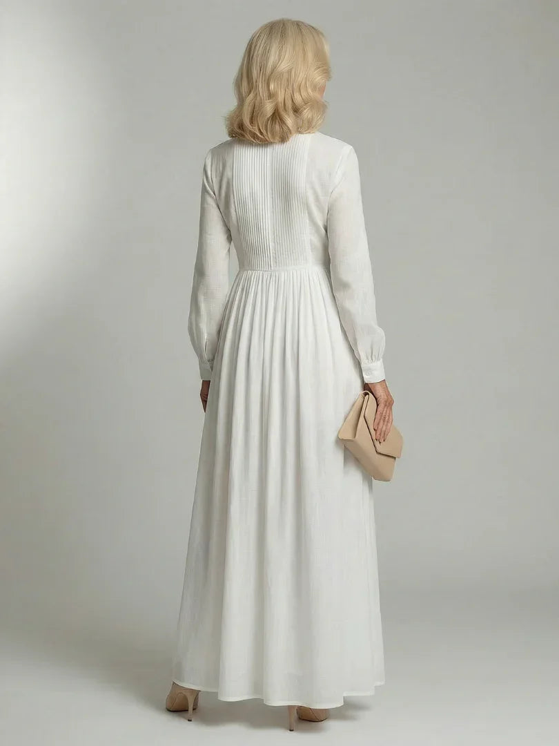Women's Soft Flow Maxi Dress with Long Sleeves
