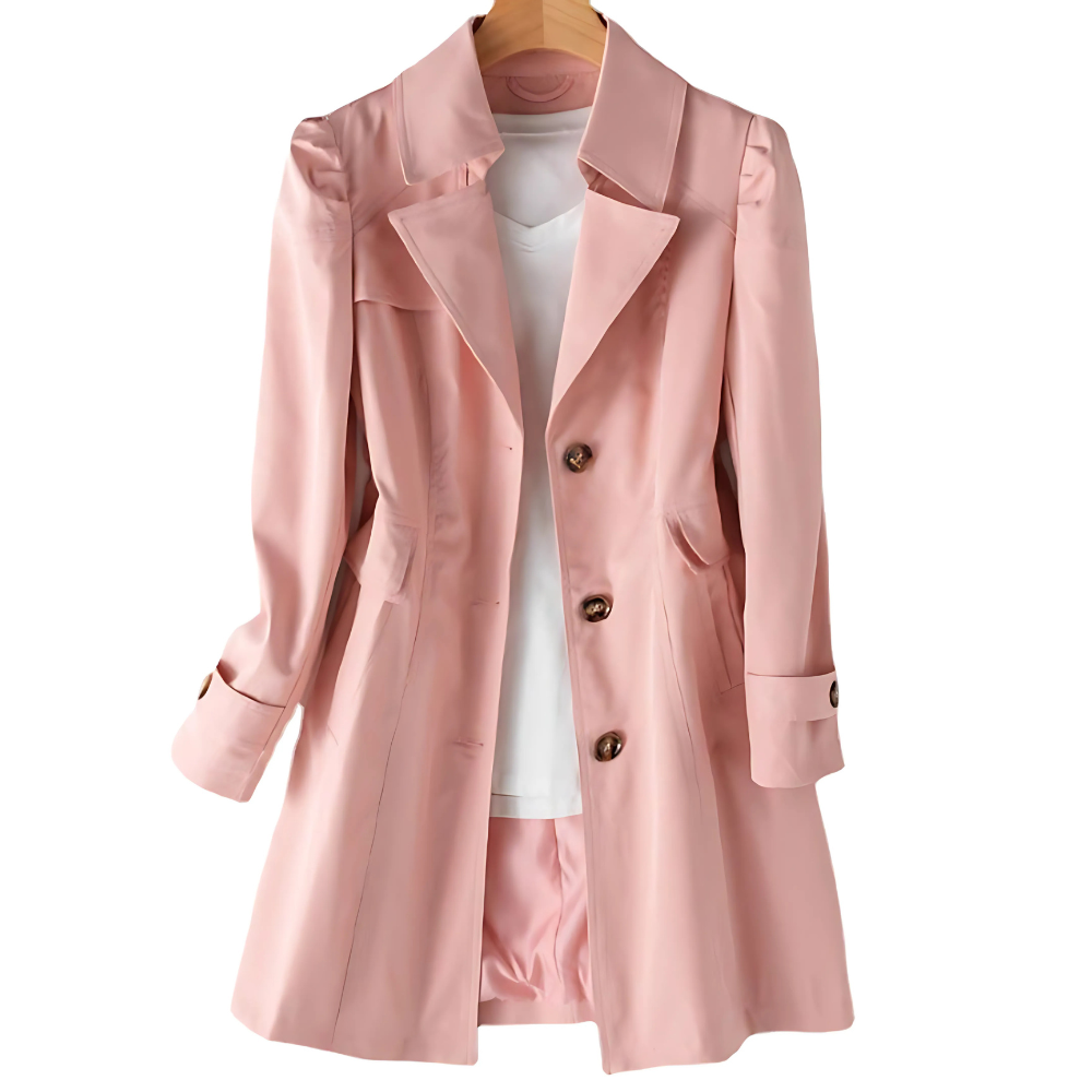 Women's Tailored Button Front Trench Coat