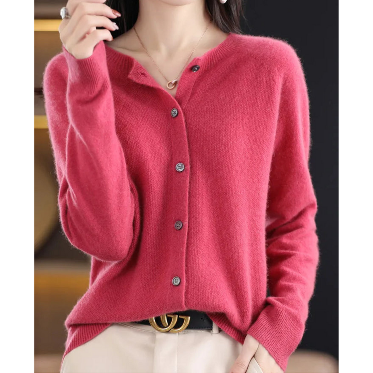 Women’s Long Sleeve V-Neck Soft Knit Sweater