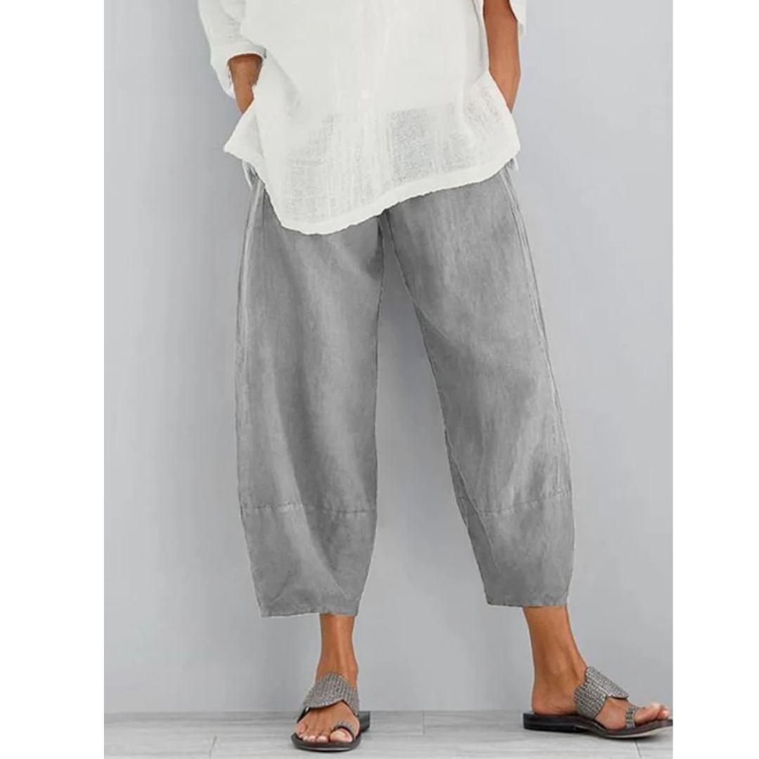 Pantalon de détente en lin pour femme