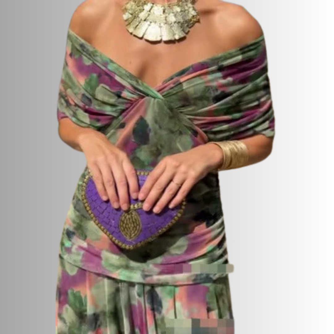 Elegant Off-Shoulder Chiffon Evening Maxi Dress for Women