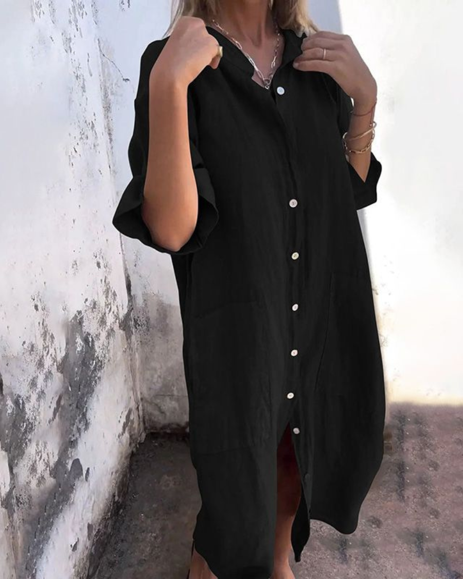Robe boutonnée à fleurs bohème