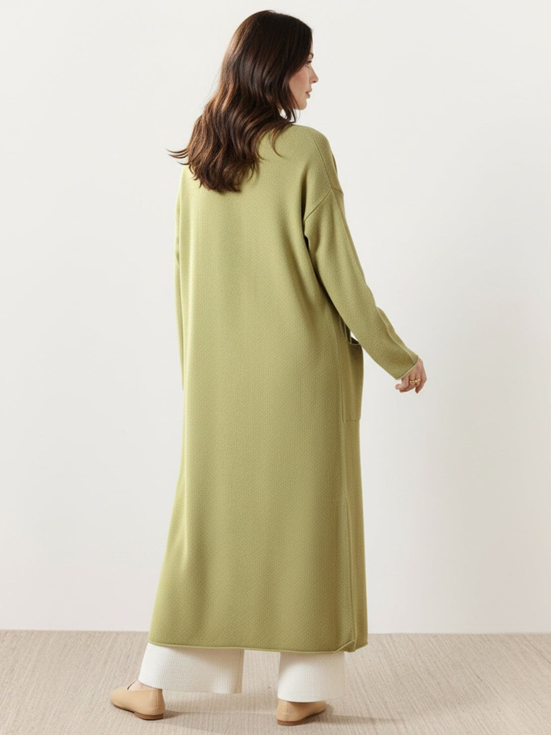 Women's Relaxed Fit Long Open-Front Knit Cardigan